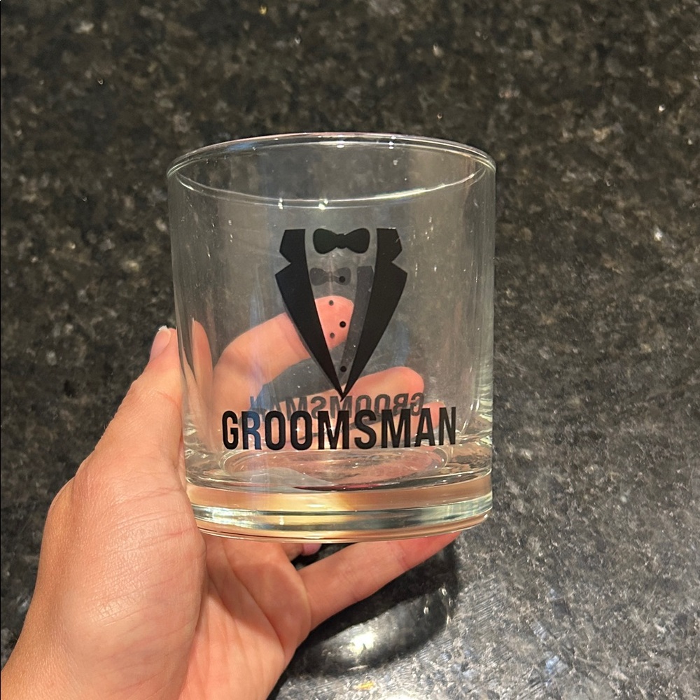 Groomsman Tuxedo Design Glass